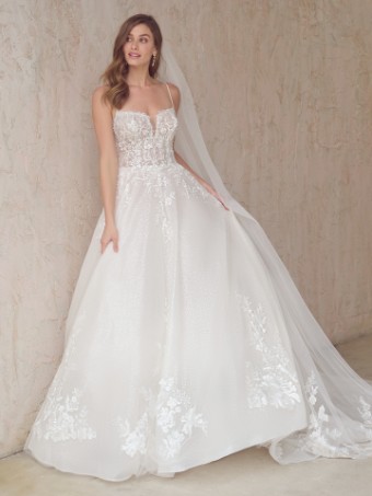 Maggie Sottero  Style #CASEY (22MC926A01 - Unlined Bodice, Glitter Tulle 3) #0 Ivory (gown with Natural Illusion) thumbnail