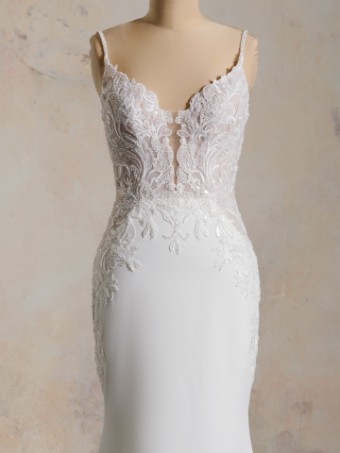Maggie Sottero  Style #ANASTASIA (24MS750A01 - Sleeveless) #6 Ivory (gown with Natural Illusion) thumbnail