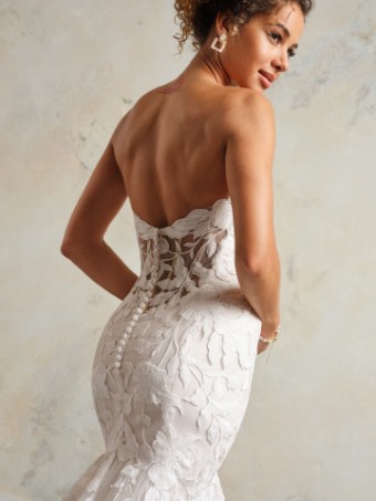 Maggie Sottero  Style #BRIDGET (24MS731A01 - sparkle tulle 1) #0 Ivory over Soft Blush (gown with Natural Illusion) thumbnail