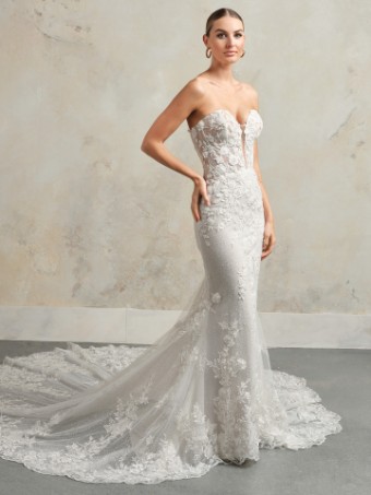 Maggie Sottero  Style #CHESNEY (24SK764A01 - Unlined bodice, Glitter tulle) #0 Ivory over Soft Nude (gown with Natural Illusion) thumbnail