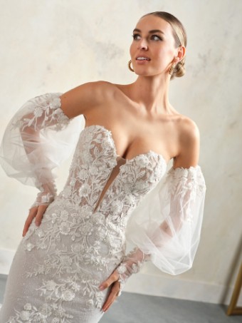 Maggie Sottero  Style #CHESNEY (24SK764A01 - Unlined bodice, Glitter tulle) #2 Ivory over Soft Nude (gown with Natural Illusion) thumbnail
