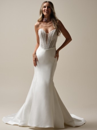 Maggie Sottero  Style #TINA MARIE (25MS308A01 - Plunge) #0 Ivory (gown with Natural Illusion) thumbnail