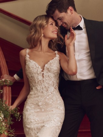 Maggie Sottero  Style #ADRIAN (25SS272A01 - Unlined Bodice, Chantilly Lace and Glitter Tulle) #2 Ivory over Nude (gown with Natural Illusion) thumbnail
