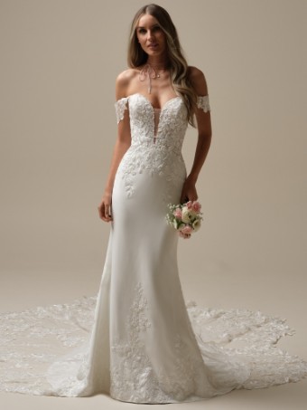 Maggie Sottero  Style #YARA (25MK263A01 - Unlined bodice, Plunge) #4 Ivory (gown with Natural Illusion) thumbnail