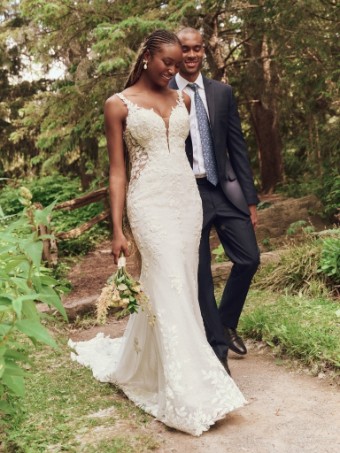 Maggie Sottero  Style #KEEGAN (25MK264A01 - Unlined bodice, Sleeveless, Aurora glitter tulle) #1 Ivory (gown with Natural Illusion) thumbnail