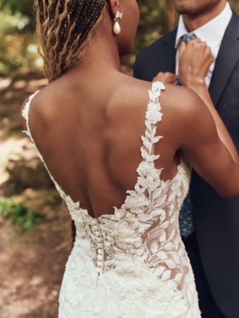 Maggie Sottero  Style #KEEGAN (25MK264A01 - Unlined bodice, Sleeveless, Aurora glitter tulle) #3 Ivory (gown with Natural Illusion) thumbnail