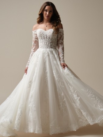 Maggie Sottero  Style #RITA (25MZ359A01 - Unlined bodice, glitter tulle) #2 Ivory/Silver Accent over Soft Pearl (gown with Natural Illusion) thumbnail