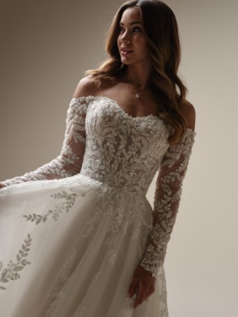 Maggie Sottero  Style #RITA (25MZ359A01 - Unlined bodice, glitter tulle) #1 Ivory/Silver Accent over Soft Pearl (gown with Natural Illusion) thumbnail