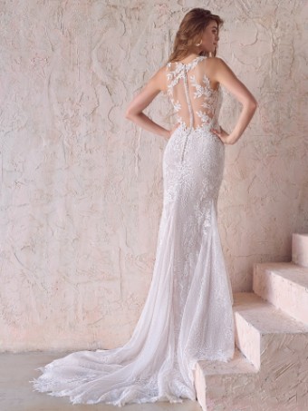 Maggie Sottero  Style #KERN (22MT970A01 - Chantilly lace 1 ) **DISCONTINUED AS OF 5/1/25** #3 Ivory over Misty Mauve (gown with Natural Illusion) thumbnail