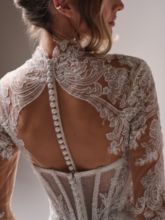 Maggie Sottero  Style #ZAREEN (25SZ923A01 - Unlined bodice, Glitter tulle) #7 Ivory/Pearl thumbnail