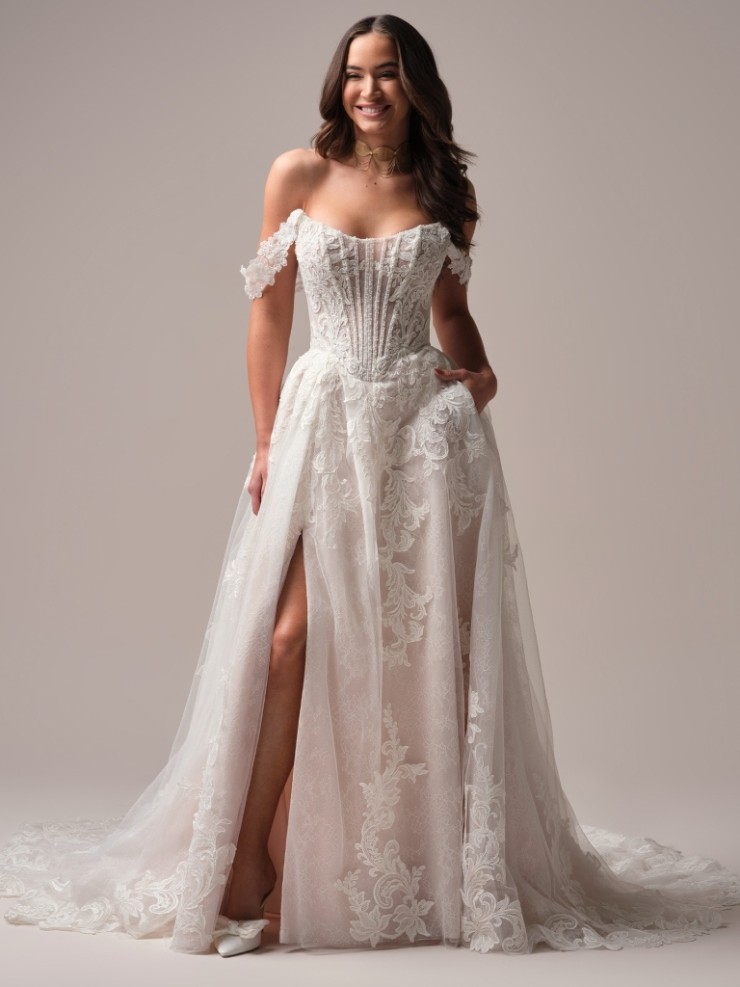 Maggie Sottero  Style #PARKER (25SS940A01 - Unlined bodice, Chantilly lace and glitter tulle) Default Image