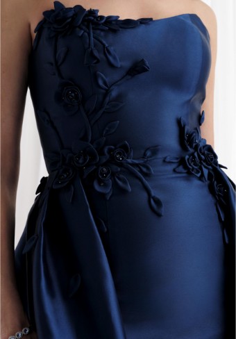 Morilee | MGNY Style #Cat Eye Column Mikado Evening Gown with Detachable Overskirt Style 73155 #7 Charcoal thumbnail