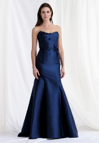 Morilee | MGNY Style #Cat Eye Column Mikado Evening Gown with Detachable Overskirt Style 73155 #1 Charcoal thumbnail