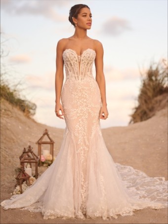 Maggie Sottero  Style #BENJIE ROYALE (25MB841B01 - Lined Bodice, Chantilly Lace) #0 Ivory thumbnail