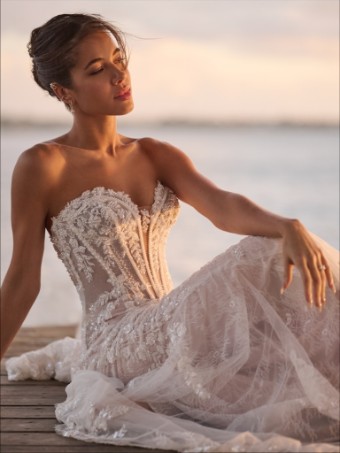 Maggie Sottero  Style #BENJIE ROYALE (25MB841B01 - Lined Bodice, Chantilly Lace) #3 Ivory thumbnail