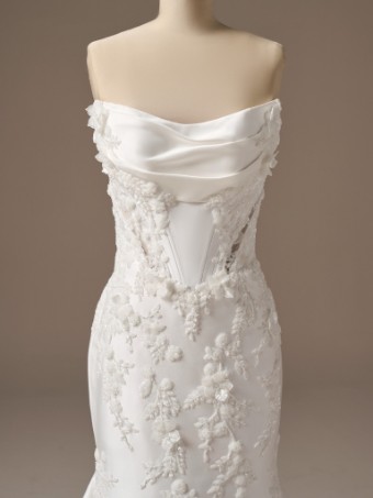 Maggie Sottero  Style #BURKE (26SS371B01 - Lined cutouts) #1 Ivory/Silver Accent thumbnail