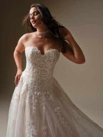 Maggie Sottero  Style #JENNIFER (26MS404B01 - No plunge, Glitter tulle 3) #0 Ivory over Blush (gown with Ivory Illusion) thumbnail