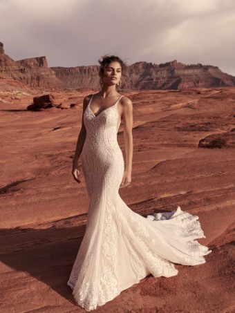 Maggie Sottero  Style #BAILEY (22SK903C02 - Unlined Bodice - Plunge Neckline, Sparkle Tulle 1) #1 thumbnail
