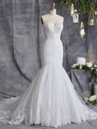 Maggie Sottero  Style #Danielle 23MT048A11 (Custom Version With Hem Lace) #0 Ivory over Pearl (gown with Natural Illusion) thumbnail